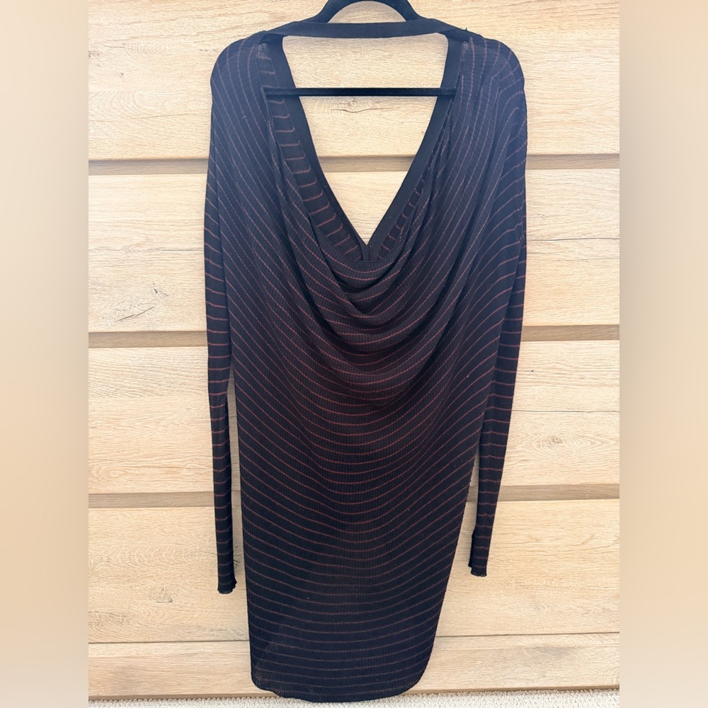 Alexander Wang Black and Red Striped Sweater with stunning drape back